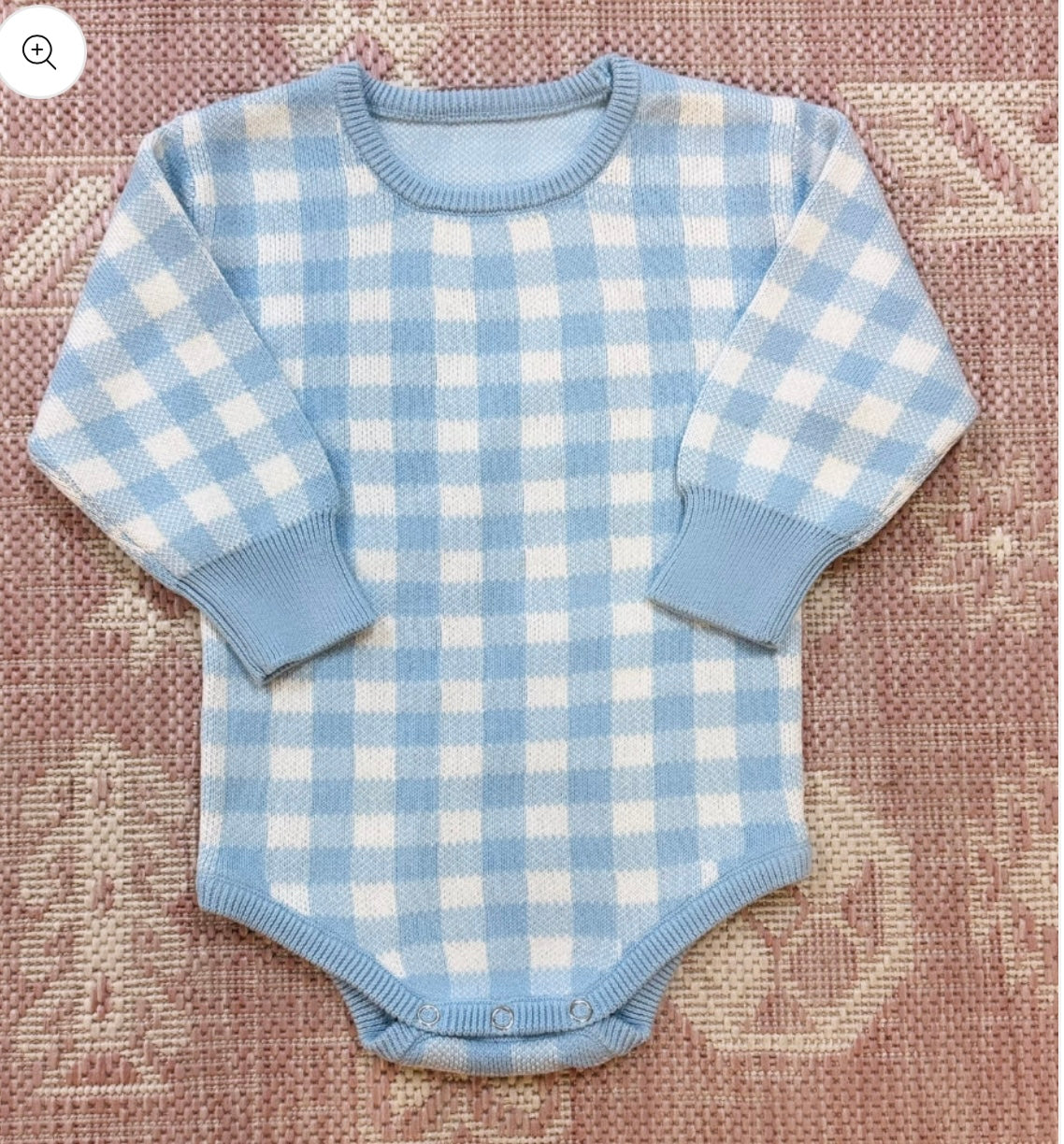 Pink or blue gingham onesie pre-order (closes 9/10)