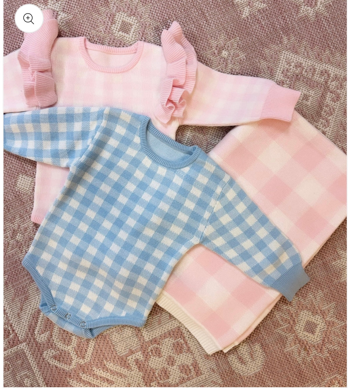 Pink or blue gingham onesie pre-order (closes 9/10)